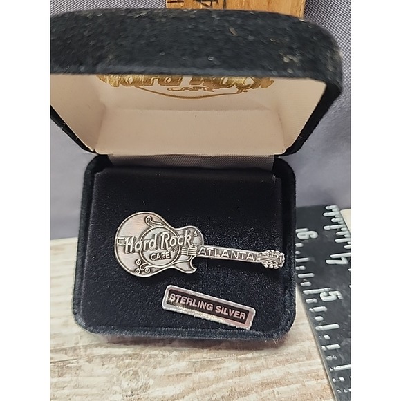 Hard Rock Cafe Jewelry - Hard Rock Cafe Atlanta Sterling Silver Pin Badge Brooch